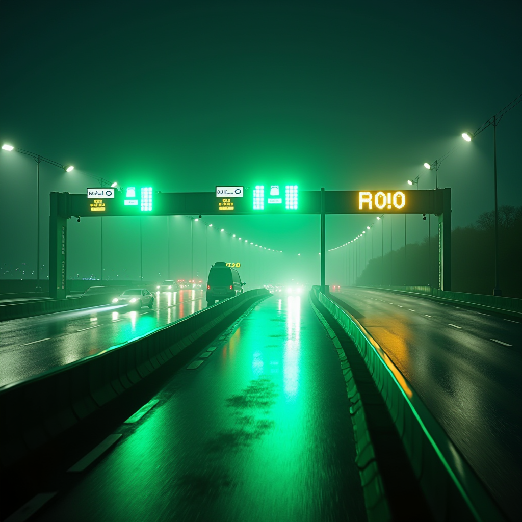M50 Toll Flow - Electronic toll collection system for M50 motorway in Ireland, featuring emerald green branding with modern corporate design