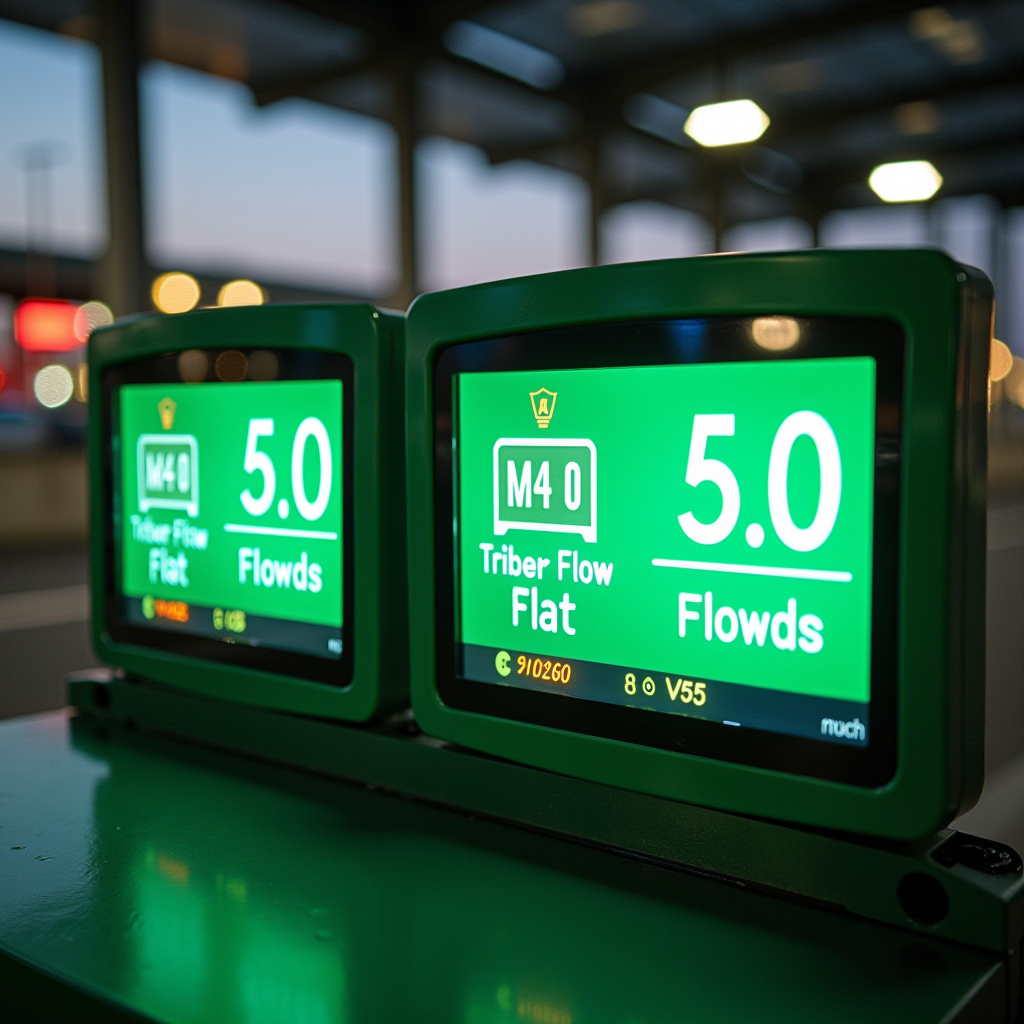 M50 Toll Flow - Electronic toll collection system for M50 motorway in Ireland, featuring emerald green branding with modern corporate design