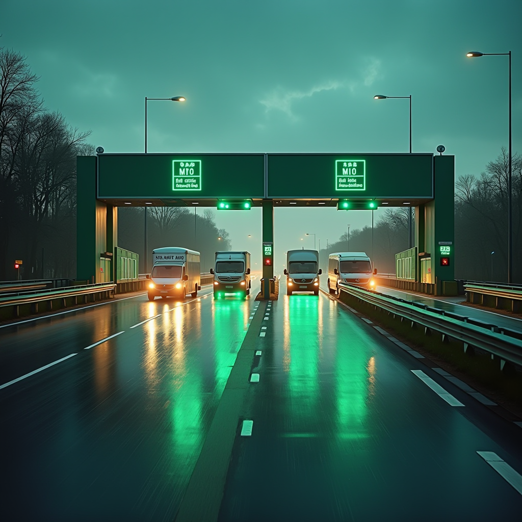 M50 Toll Flow - Electronic toll collection system for M50 motorway in Ireland, featuring emerald green branding with modern corporate design